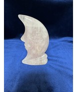 Large Rose Quartz Crystal Moon Carving - 206g - $34.03 CAD