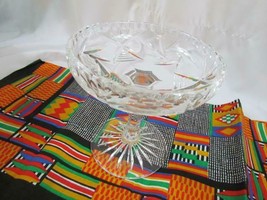 Vintage Crystal Compote Pedestal Candy Dish Etched Star of David Design ... - $5.69