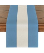  Blue White Stripes Table Runner Miami Soccer Kitchen Dining Table Deco - £19.46 GBP