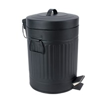 Round Step Trash Can, Stainless Steel With Lid, Small Metal Wastebasket / Garbag - £42.34 GBP