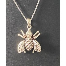 925 Sterling Silver Honey Bee With Movable Wings Pendant Necklace Sky - $43.76