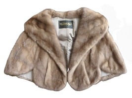 Vintage Rhomberg&#39;s Famous for Furs Blonde Mink Stole Cape Superior Quality OS - £178.76 GBP