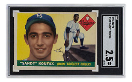 Sandy Koufax 1955 Topps #123 Brooklyn Dodgers Béisbol Tarjeta SGC 2.5 - £1,220.53 GBP