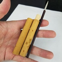 Vintage Glass Calligraphy Dip Pen dark ruby red wood case ESTATE SALE - $550.81 MXN
