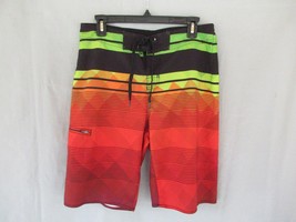 Hang Ten swim board shorts unlined Size 30 red multi - £8.56 GBP