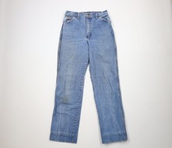 Vintage 80s Wrangler Womens 12 Distressed Wide Leg Bootcut Denim Jeans Blue USA - £34.96 GBP