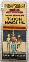 Matchbook Cover The Town House Reno  Cuisine Dancing Gaming ~ The Riding... - £3.98 GBP