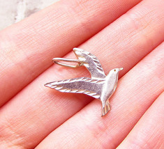 925 Sterling Silver - Vintage Flying Bird Drop Pendant - PT1756 - £16.52 GBP
