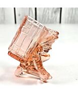Vallerysthal Pink Glass Kneeling Boy Toothpick Match Holder Basket VTG F... - €14,41 EUR