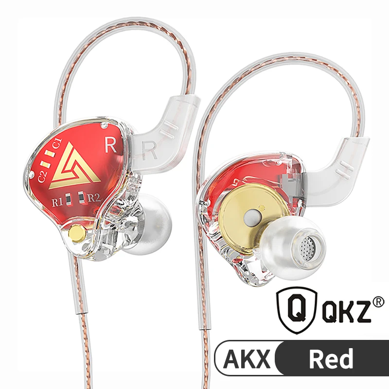 QKZ AKX HIFI Heavy Bass Transparent Earphones IEM Monitor Level 3.5mm In-Ear Mus - £8.37 GBP