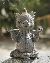 Zen Whimsical Garden Dragon Yoga Sitting In Meditation Backflow Incense ... - £19.17 GBP