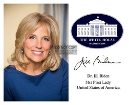First Lady Dr. Jill Biden White House Seal Autographed 8X10 Photo - £6.77 GBP