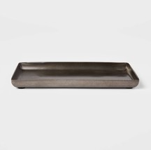 Aluminum Tray with Aged Metal Finish Gray - Threshold Rectangular Bathro... - $4.95