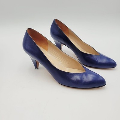 Amalfi Women's Leather Shoes Pumps Olivia Navy Blue Italy Size 7.5 Shoes ITALY . Item image 4