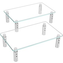 2 Pack Monitor Stand -3 Adjustable Height Monitor Riser, Computer Monitor Stand, - £50.35 GBP