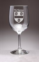 McKenna Irish Coat of Arms Wine Glasses - Set of 4 (Sand Etched) - £53.68 GBP