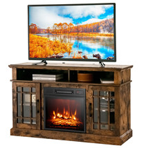 48" TV Stand Console Cabinet Entertainment Center w/ Fireplace For Living Room - £343.96 GBP