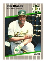 1989 Fleer #1 Don Baylor Oakland Athletics - £0.80 GBP