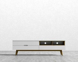 Rove Concepts Nilsson TV Stand Mid-Century Style Elm-Veneer White PICK UP IN NJ - £234.66 GBP