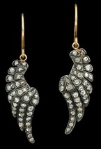 Victorian 1.70ct Rose Cut Diamond Women&#39;s Wing Design Wedding Earrings - £339.36 GBP