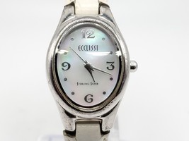 Ecclissi Sterling Silver Watch Women Mother of Pearl Dial White Band New... - $32.00