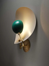 Circle Wall Sconce Brass Sputnik Vintage Stilnovo Modern Italian Bed Room light - £181.02 GBP