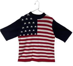 Red White Blue American Flag Patriot Lightweight Sweater Women Sideffects Cotton - £10.73 GBP