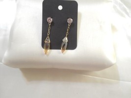 Thalia Sodi 2&quot; Gold Tone Crystal Dangle Drop Earrings Y639 - £6.61 GBP
