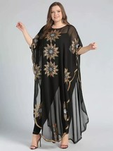 New  Women&#39;S Fashion  Sequins Loose Long Coat Dress Black Free Size For Quick De - £73.93 GBP