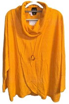 NWT Lularoe Large Solid Gold Cowl Neck Brushed Waffle Knit Kristen Sweater - £32.16 GBP