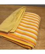 Vintage DAN RIVER  Yellow &amp; Gold Striped Fine Muslin MCM Twin Flat Sheet - $40.73 CAD