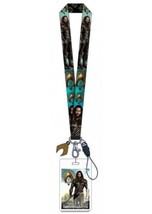 Justice League Aquaman Photo Images Lanyard with Rubber Logo Charm NEW UNUSED - £6.83 GBP