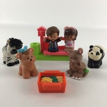 Fisher Price Little People Park Bench Zoo Playset Lot Figures Animals Ze... - $24.70