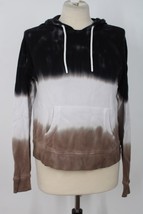 Leallo XS Brown Black Ombre Stripe Cotton Hoodie Sweatshirt Peru - $28.49