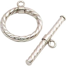 8 Twisted Toggle Clasps Sterling Silver Jewelry 16mm - £36.69 GBP