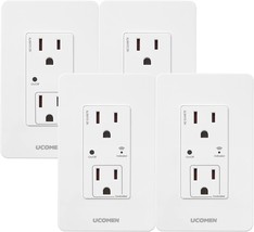 Ucomen Smart Power Wall Outlets Wifi Sockets W/ 2 Plug Outlets Remote, F... - £51.05 GBP