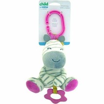 Carters Pink Zebra 5&quot; Plush Stuffed Animal Stroller Rattle Crinkle Toy Baby Girl - £12.27 GBP