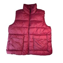Amazon Essentials Puffer Vest Womens XXL Maroon Sleeveless Full Zipper O... - $21.88