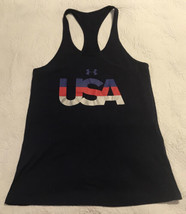 Under Armour Tank shimmer USA Top Jr. Wm. S Navy Blue Training Workout Yoga Gym - £14.07 GBP