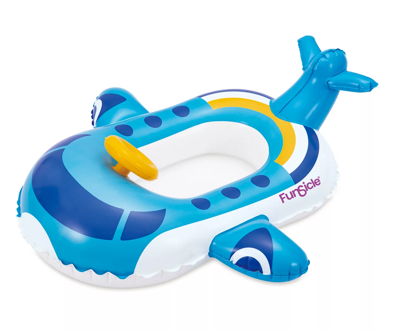NEW Kids Inflatable Blue Jet Airplane Pool Float 37x33x12 in. bucket sea... - $10.95
