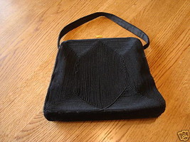 Womens  accessory handbag black with gold tone at top - £2.75 GBP