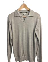 JAEGER Merino Wool Gray Pullover Sweater Long Sleeve Size Med - $24.74