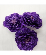 Purple Flowers Pin On Or Alligator Clip Wedding Hair Accessories  - £7.12 GBP