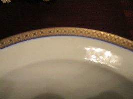 Limoges J.L. Coquet c1940s gold and blue rim,12 plates 7 3/4 &quot;, &quot;Unique&quot; pattern - £284.89 GBP