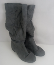 Maurices Sheryl Women&#39;s Gray Faux Suede Side Zip Boots Size 10 - $25.60
