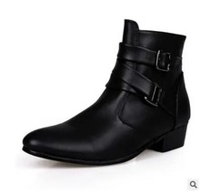 Men Boots Winter Leather Short Boots British Style Business Flat Heel Work Ankle - £38.65 GBP