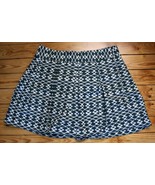Banana Republic 12 Green Black Diamond Print Pleated Short Skirt Pockets - £19.42 GBP