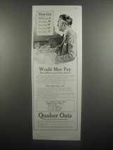 1920 Quaker Oats Ad - Would men pay that difference if they knew? - £14.45 GBP