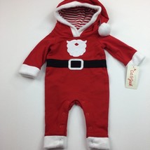 Cat &amp; Jack Christmas Infant Christmas Santa Suit One Piece Red Baby Boys Size NB - £19.74 GBP
