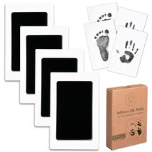 4-PACK Keababies Inkless Ink Pads Baby Hand &amp; Footprint Kit Mess-Free Je... - $11.37
